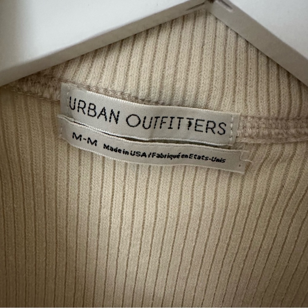 Beige Ribbed Zip Up Top - Picture 3 of 7